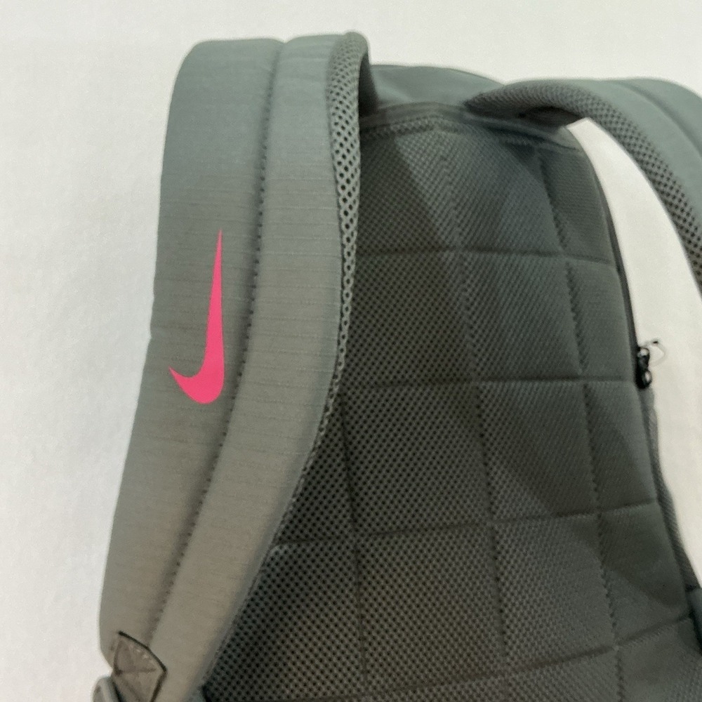 Nike Brasilia Backpack Gray Pink Swoosh 18" Travel School Sports Gym Athletic - Picture 13 of 16
